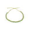 Gold Plated Necklace With Small Green White Stones