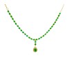 Gold Plated Necklace With Small Green Stones