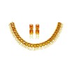 Gold Plated Big Box Necklace With Yellow Stones