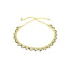 Gold Plated Necklace With Small Navy Blue & White Stones