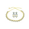 Gold Plated Necklace With Small Navy Blue & White Stones