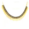 Gold Plated Necklace With White Black Stones & Pearls