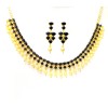 Gold Plated Necklace With White Black Stones & Pearls