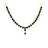 Gold Plated Big Round Necklace With Black Stones
