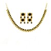 Gold Plated Round Necklace With Black Stones