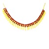 Gold Plated Necklace With White Maroon Stones & Pearls