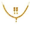 Gold Plated Big Round Necklace With Yellow Stones
