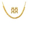 Gold Plated Round Necklace With White Stones