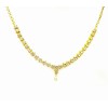 Gold Plated Big Round Necklace With White Stones