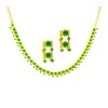 Gold Plated Round Necklace With Green Stones