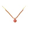 Gold Plated Necklace With White & Pink Stones
