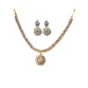Gold Plated Necklace With White Stones