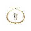Gold Plated Necklace With Small Black White Stones