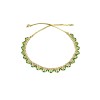 Gold Plated Necklace With Small Green White Stones