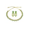Gold Plated Necklace With Small Green White Stones