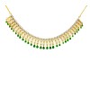 Gold Plated Necklace With White & Green Stones