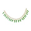 Gold Plated Necklace With White & Green Stones