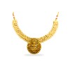 Gold Plated Necklace With Lakshmi Dollar And Pearls