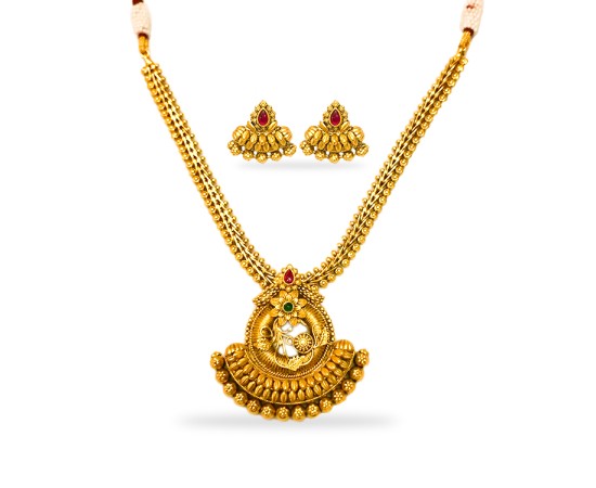Gold Plated Necklace With Single Dollar