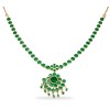 Gold Plated Necklace With Round Green Stones
