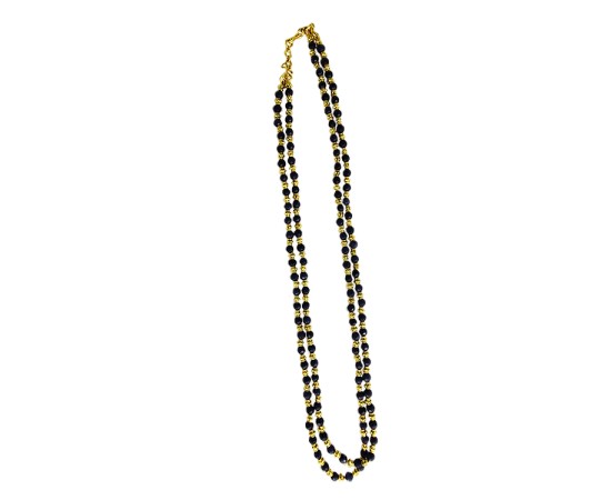 GOLD PLATED WITH BLACK BALL DESIGN NECKLACE