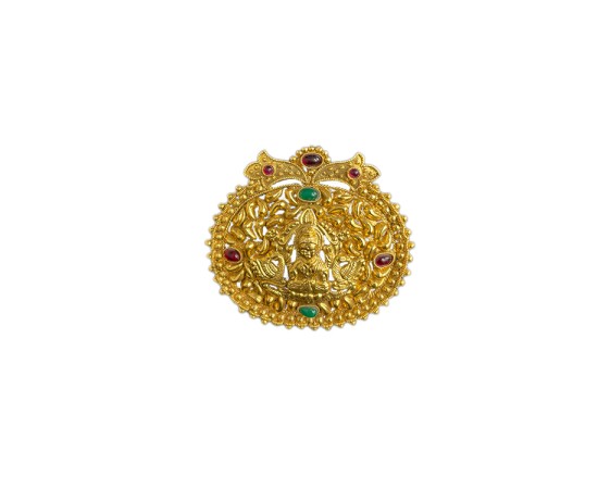Gold plated with red and green stone doller