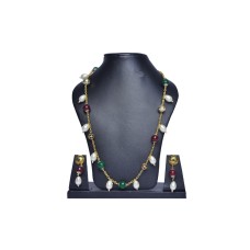 Chain With White Red & Green Beads