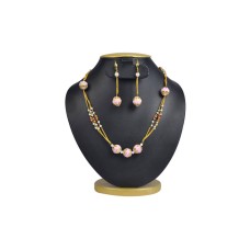  Pink Chain With White & Pink Beads