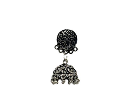 Oxidised plain metal jhumkas