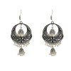 Oxidised round jhumkas with white pearls