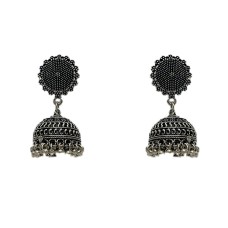 Oxidised silver Jhumkas