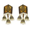 Oxidised big jhumkas with white pearls
