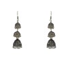 Oxidised long three layer jhumkas