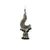 Oxidised Jhumkas with green beads
