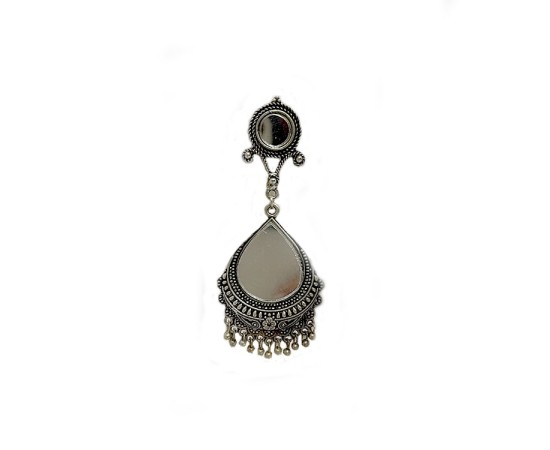 Oxidised long mirror jhumkas 