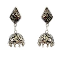 Oxidised small classic casual jhumkas 