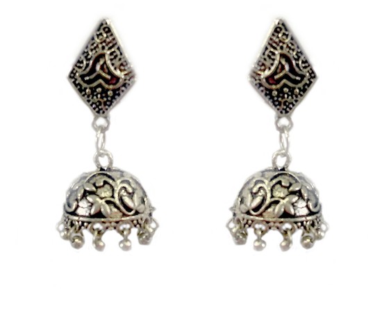 Oxidised small classic casual jhumkas 