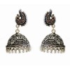 Oxidised casual jhumkas with peacock 