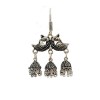 Oxidised Jhumkas with double parrot design