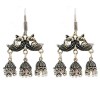 Oxidised Jhumkas with double parrot design