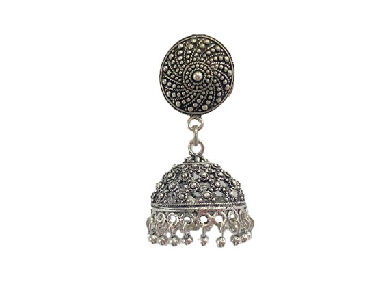 Oxidised classic metal jhumkas
