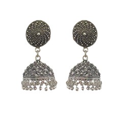 Oxidised classic metal jhumkas