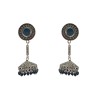 Oxidised jhumkas with black beads