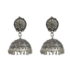 Oxidised silver casual jhumkas