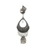 Oxidised long silver jhumkas 
