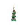 Oxidised Jhumkas with green beads