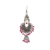 Oxidised Jhumkas with red beads