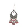 Oxidised Jhumkas with red beads