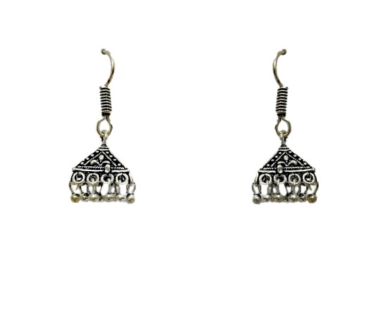 Oxidised classic casual small jhumkas 