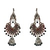 Oxidised Jhumkas with black beads